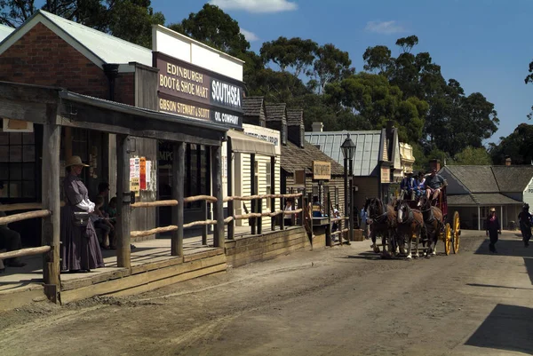 Ballarat Vic Australien Januari 2008 Oidentifierade Människor Sovereign Hill Ombyggd — Stockfoto