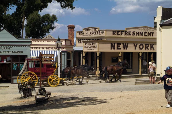 Ballarat Vic Australia Enero 2008 Personas Identificadas Sovereign Hill Pueblo — Foto de Stock