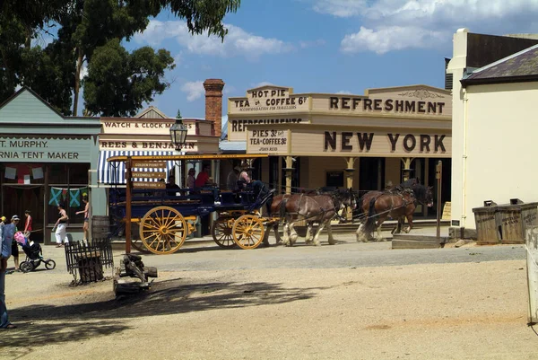 Ballarat Vic Australien Januari 2008 Oidentifierade Människor Sovereign Hill Ombyggd — Stockfoto