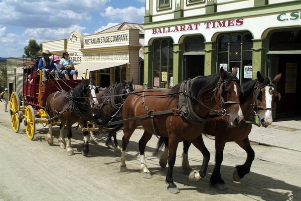 Ballarat Vic Australien Januari 2008 Oidentifierade Personer Vintage Häst Dras — Stockfoto