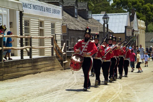 Ballarat Vic Australië Januari 2008 Niet Geïdentificeerde Soldaten Traditionele Kleding — Stockfoto