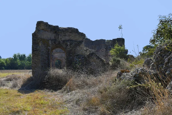 Yunanistan Epirus Preveza Yakınlarındaki Nikopolis Antik Sahasında Roma Thermae Sini — Stok fotoğraf