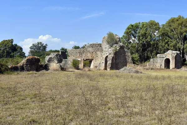 Grèce Épire Ruine Thermes Romains Dans Ancien Site Nikopolis Près — Photo