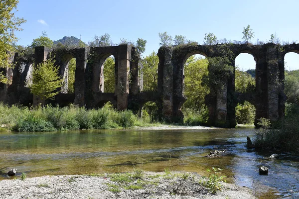 Grecja Epirus Rzymski Akwedukt Starożytnego Nikopolis Pobliżu Filippiady Rzece Louros — Zdjęcie stockowe