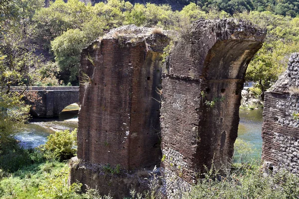 Řecko Epirus Římský Akvadukt Starověké Nikopolis Filippiady Řece Louros Postavený — Stock fotografie