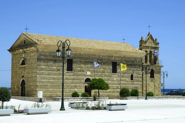 Grèce Église Médiévale Agios Nikolaos Dans Ville Zante — Photo