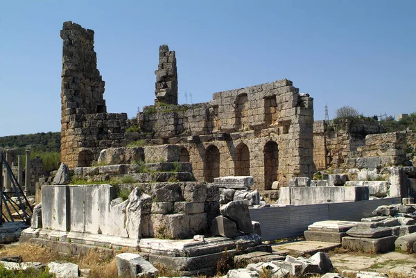 Turcja Starożytne Miasto Perge Dawna Stolica Greckiego Hrabstwa Pamphylia — Zdjęcie stockowe