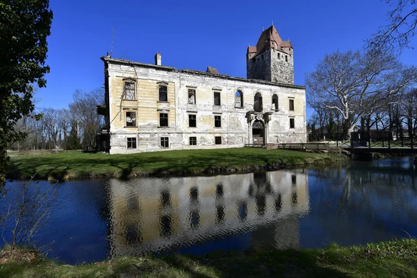 Österrike Ruinen Pottendorf Slott Vallgrav Medeltida Slott Niederösterreich — Stockfoto