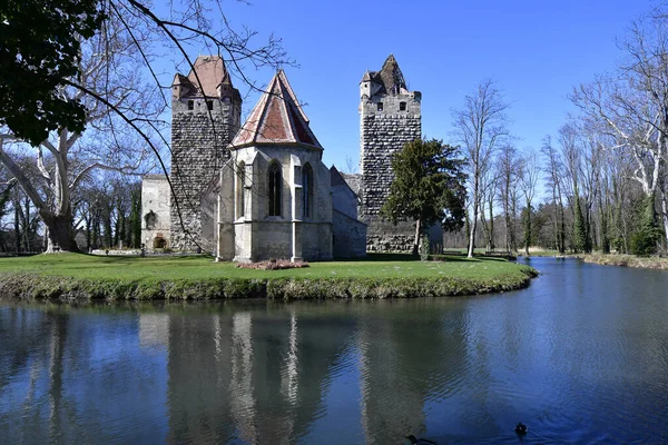 Autriche Ruine Château Moated Pottendorf Basse Autriche — Photo