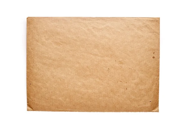 Пустой бумажный конверт, изолированный на белом фоне . — стоковое фото