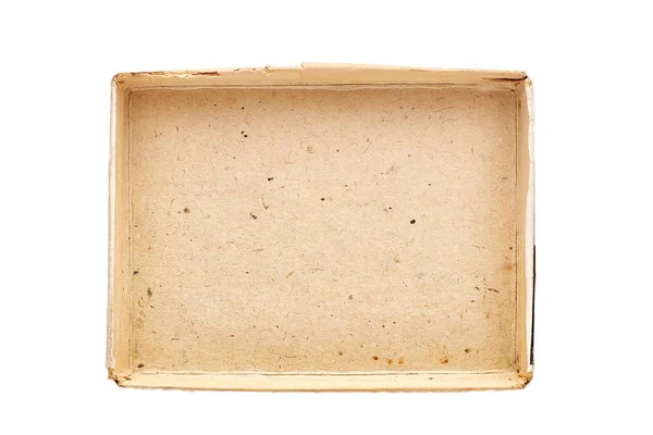 Ročník lepenkové krabice izolované na bílém pozadí. — Stock fotografie