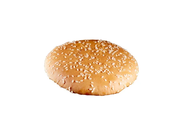 Hamburgare bulle tom isolerad. Amerikansk mat classic burger runda bröd isolerad på vit bakgrund. — Stockfoto