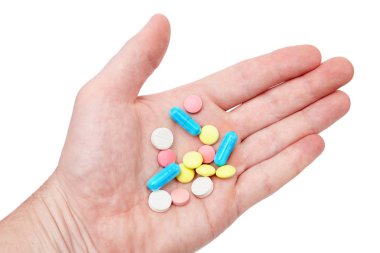 Beyaz bir arka plan üzerinde izole düşen tablet