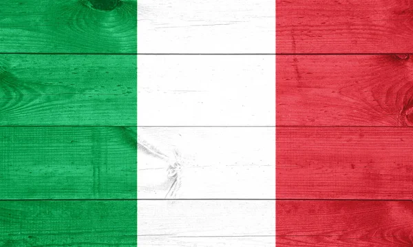 Italia Bandiera Dipinta Fondo Legno Antico — Foto Stock