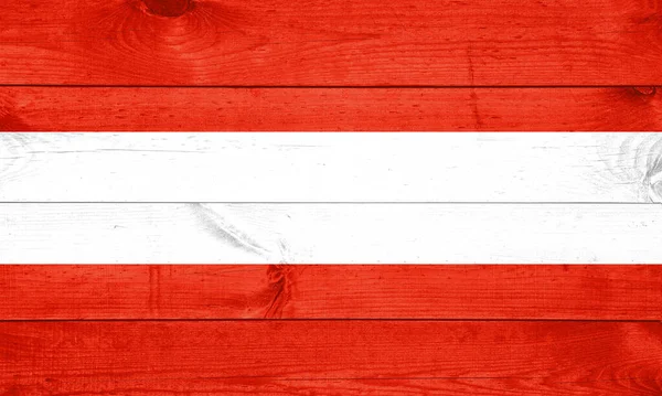 Bandera Austriaca Pintada Sobre Valla Madera —  Fotos de Stock