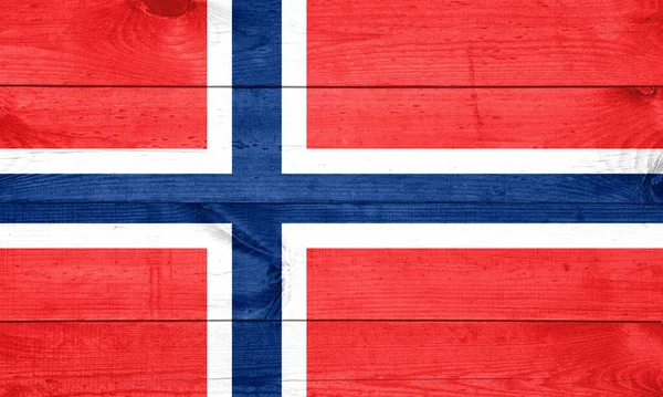 Norway Bandera Noruega Pintada Sobre Fondo Madera Vieja —  Fotos de Stock