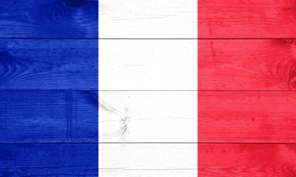 Bandiera Della Francia Sfondo Legno — Foto Stock