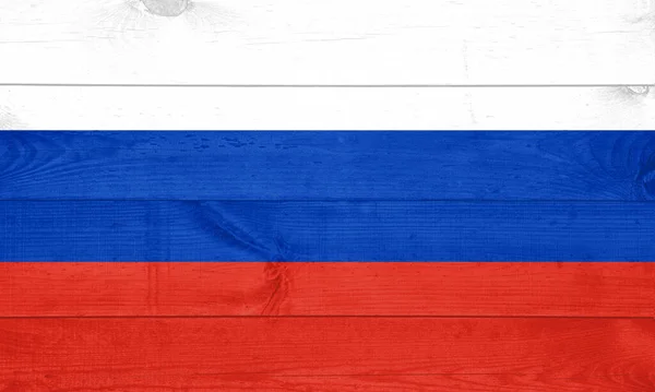 Russische Vlag Houten Textuur — Stockfoto