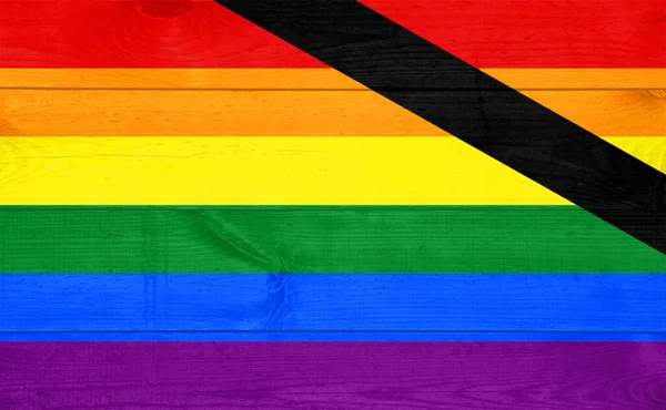 Gay Memory Flag Pattern Wooden Board Texture Retro Vintage Style — Stock Photo, Image