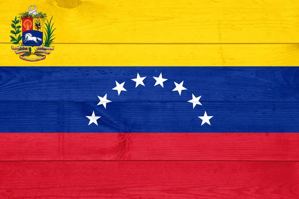 Achtergrond Textuur Van Planken Vorm Van Een Vlag Van Venezuela — Stockfoto