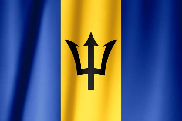 Barbados Realista Ondeando Bandera Wid —  Fotos de Stock