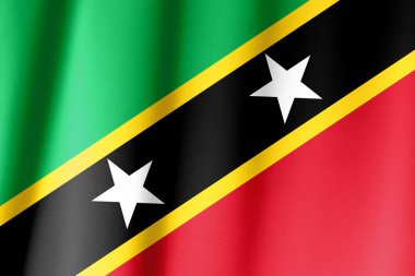 Saint Kitts ve Nevis 'in İpek Bayrağı. Saint Kitts ve NevisFlag İpek Kumaş