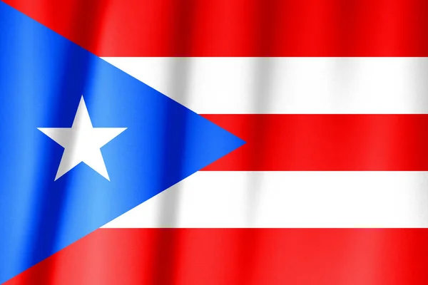 Vlajka Portorika Vlající Větru — Stock fotografie