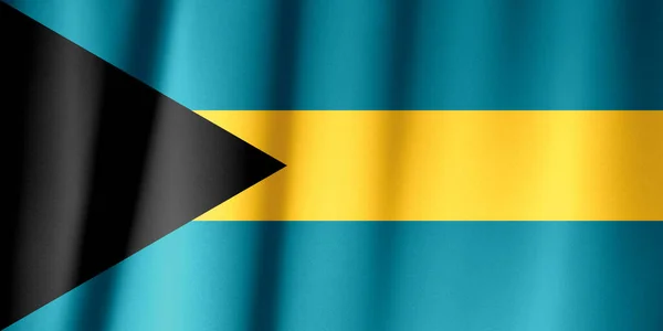 Waving flag of Bahama. Flag has real fabric texture. — Stock Photo, Image