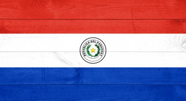 Tahta arka planda Paraguay bayrağı veya Paraguay bayrağı