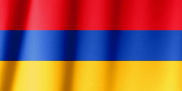 亚美尼亚的丝绸国旗 亚美尼亚丝织物旗 — 图库照片
