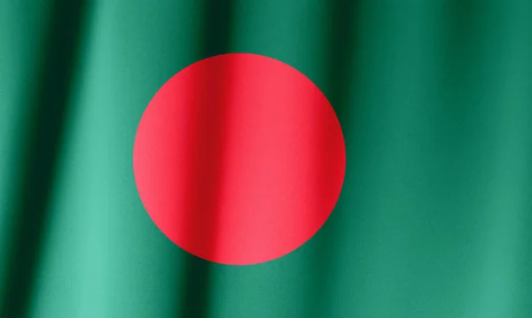 Κυματιστή Σημαία Μπαγκλαντές Και Ινδίας — Φωτογραφία Αρχείου