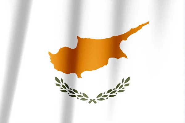 Zijden Vlag Van Cyprus Cyprus Vlag Van Zijde Stof — Stockfoto