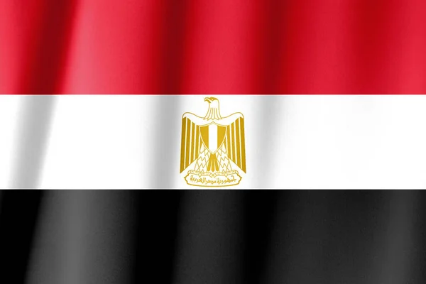 Närbild Skott Vågig Egyptisk Flagga — Stockfoto