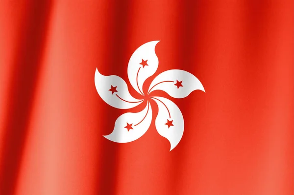 Close Shot Wavy Flag Hong Kong — Stock Photo, Image
