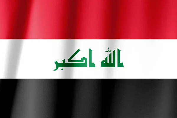 Irácká Vlajka Vyobrazena Sportovní Látce Mnoha Záhyby Banner Sportovního Týmu — Stock fotografie