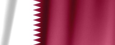 Sade arkaplanda ipeksi Katar bayrağının yakın plan görüntüsü