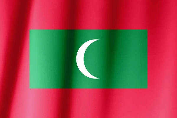 Seidenfahne Der Malediven Malediven Flagge Aus Seidenstoff — Stockfoto