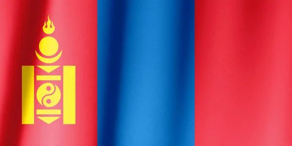 Silk Flag Mongolia Mongolia Flag Silk Fabric — Stock Photo, Image