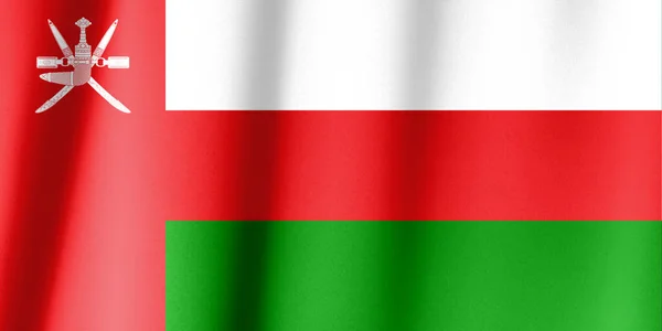 Flagge Des Oman Weht Wind — Stockfoto