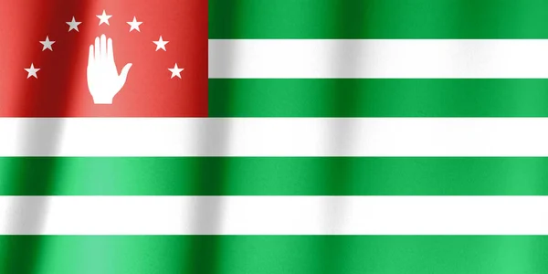 Realistiska Flagga Abchazien Vågiga Ytan Tyg — Stockfoto