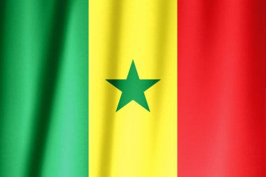 Senegal bayrağı rüzgarda dalgalanıyor