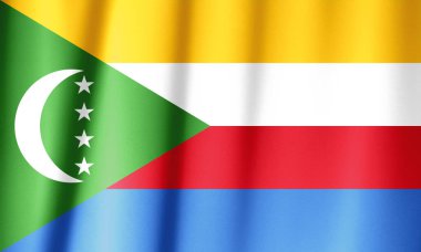 Komoros 'un İpek Bayrağı. İpek Kumaşın Komoros Bayrağı.