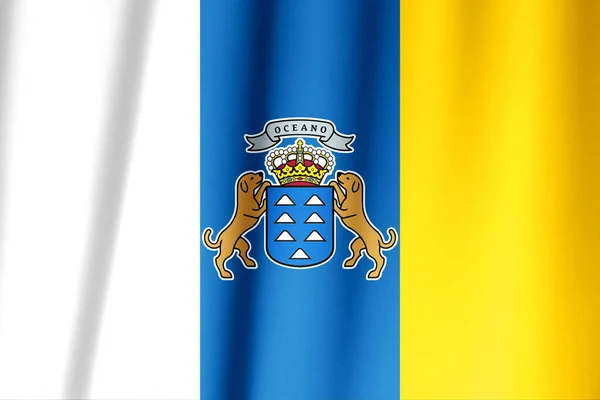 Bandera Canarias Comunidad Española —  Fotos de Stock