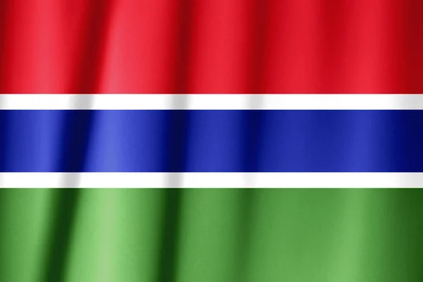 Bandera Gambia Sobre Textura Satinada —  Fotos de Stock