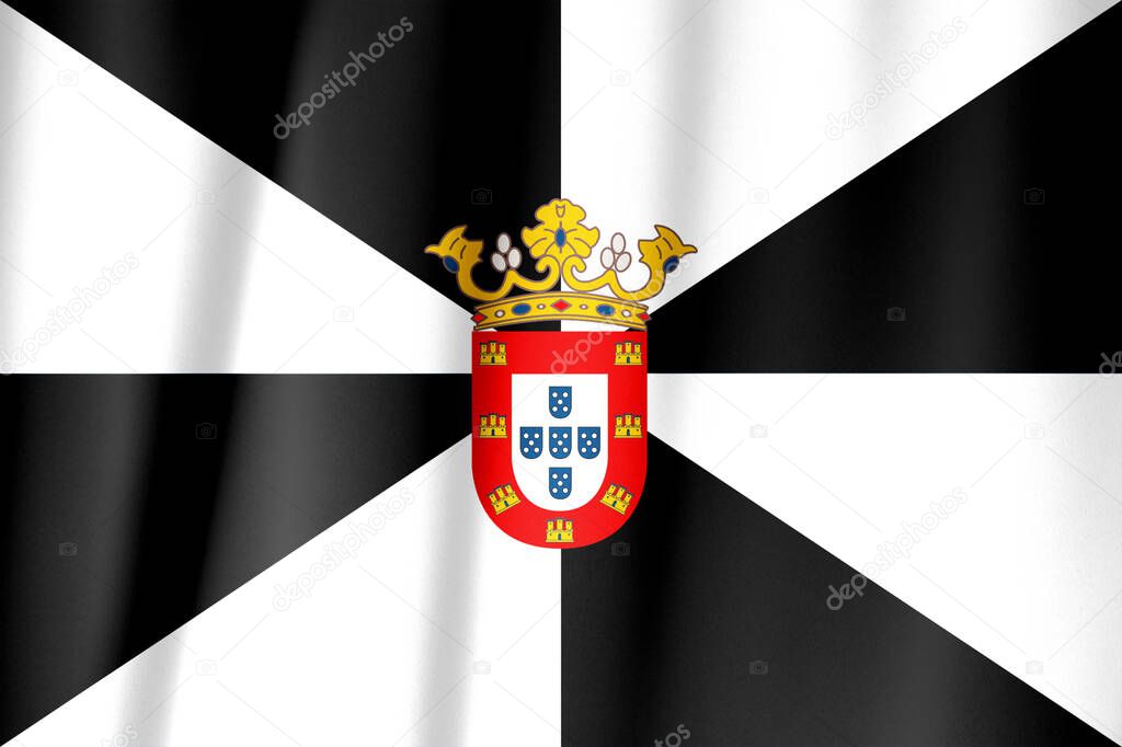 Ceuta flag textile cloth fabric waving on the top