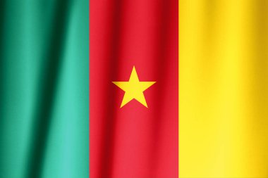 Kumaş dokusunda kamerun bayrağı deseni, vintage tarzı