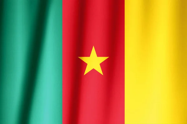 Kamerun Flagge Muster Auf Dem Stoff Textur Vintage Stil — Stockfoto