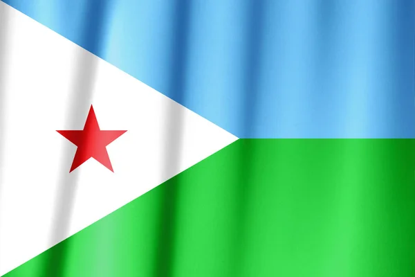 Zijde Vlag Van Djibouti Djibouti Vlag Van Zijde — Stockfoto