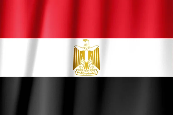 Close Schot Van Golvende Egyptische Vlag — Stockfoto