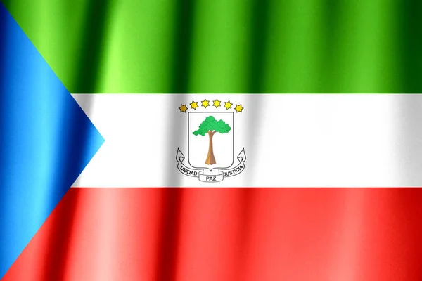 Equatorial Guinea Waving Flag — Stock Photo, Image